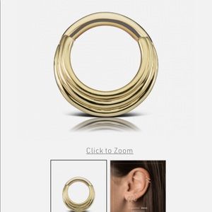 14k gold Maria Tash 14g 8mm daith hiranya clicker